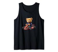 Cool Amazing Teddy Bear Karting Race of Champions Graphic Camiseta sin Mangas