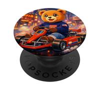 Cool Amazing Teddy Bear Karting Race of Champions Graphic PopSockets PopGrip Adhesivo