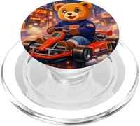 Cool Amazing Teddy Bear Karting Race of Champions Graphic PopSockets PopGrip para MagSafe