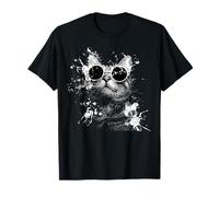 Cool American Shorthair Cat con Gafas de Sol White Splash Art Camiseta