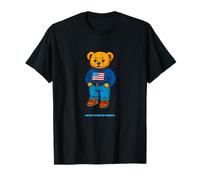 Cool American USA Teddy Bear Illustration Graphic Designs Camiseta