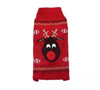 Cool And Cute - Disfraz de suéter de renos para mascotas, gato y perro (rojo, XL)