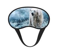 Cool Animal - Cubreojos ajustable con estampado de oso polar blanco para dormir, cómodo, sin presión y transpirable