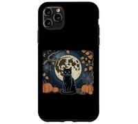 Cool Art Graphic Gato Negro Con Luna Carcasa para iPhone 11 Pro Max