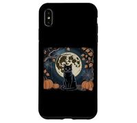 Cool Art Graphic Gato Negro Con Luna Carcasa para iPhone XS Max