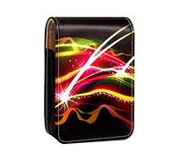Cool Art Light Pattern - Estuche portátil para lápices de labios, mini caja de almacenamiento para lápices de labios, estuche organizador de lápices de labios con espejo para mujer, Varios colores, 9.5x2x7 cm/3.7x0.8x2.7 in