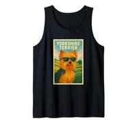 Cool Art Minimalista Impresión Pop Art Yorkshire Terrier Camiseta sin Mangas