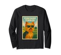 Cool Art Minimalista Impresión Pop Art Yorkshire Terrier Manga Larga