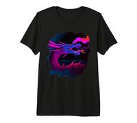 Cool Artistic Dragón Respirando Fuego Mágico Dragones Míticos Camiseta Premium