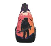 Cool Astronaut Sling Bag - Bolsa ligera para el pecho, bolsa cruzada, bolsa de hombro, mochila deportiva para mujeres y hombres, color negro, talla única, Como se muestra en la imagen, Talla única,