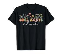 Cool Aunts Club Funny Auntie Sister Wildflower Camiseta gráfica económica, Hombre, Negro, XL