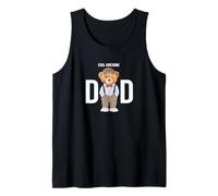 Cool Awesome Dad Teddy Bear Illustration Graphic Designs Camiseta sin Mangas