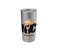 Cool Awesome New York City NYC Teddy Bear Novelty Graphic Vaso térmico de acero inoxidable de doble pared