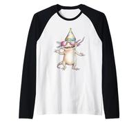 Cool Axolotl Party Hat Gafas de Sol Anfibio Camiseta Manga Raglan