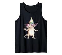 Cool Axolotl Party Hat Gafas de Sol Anfibio Camiseta sin Mangas