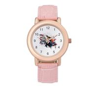 Cool Bald Eagle - Reloj de pulsera para mujer, elegante, analógico, de cuarzo, correa de piel