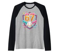 Cool Baseball Drip Número 67 Jugador O 67 Cumpleaños Camiseta Manga Raglan