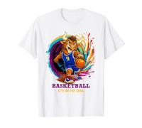 Cool Basketball Animal Mascot Cartoon Sports Fan Graphic Camiseta gráfica económica, Hombre, Blanco, XL