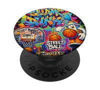Cool Basketball Graffiti Style Illustration Graphic Designs PopSockets PopGrip Adhesivo