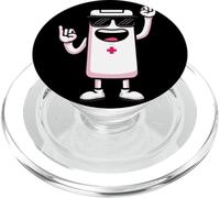Cool Battery Mascot Rock Hand Signs, gráfico de energía Punk PopSockets PopGrip para MagSafe