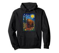 Cool Bear in The Starry Night Painting Concept Graphic Art Sudadera con Capucha