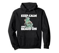 Cool Bearded Dragon Lazy Chilling Keep Calm and Beard On Sudadera con Capucha