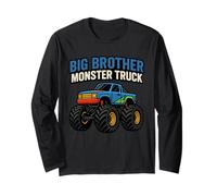 Cool Big Brother Monster Truck Family Matching Outfit Manga Larga