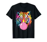 Cool Big Tiger Bubble Gum Coloring Gafas Mamá Mujeres Amante Camiseta