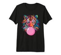 Cool Big Tiger Bubble Gum Coloring Gafas Mamá Mujeres Amante Camiseta Premium