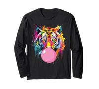 Cool Big Tiger Bubble Gum Coloring Gafas Mamá Mujeres Amante Manga Larga
