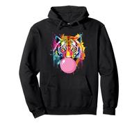 Cool Big Tiger Bubble Gum Coloring Gafas Mamá Mujeres Amante Sudadera con Capucha