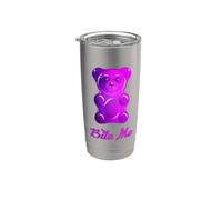 Cool Bite Me Colorful Gummy Bear Candy Illustration Graphic Vaso térmico de acero inoxidable de doble pared