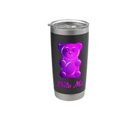 Cool Bite Me Colorful Gummy Bear Candy Illustration Graphic Vaso térmico de acero inoxidable de doble pared