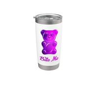 Cool Bite Me Colorful Gummy Bear Candy Illustration Graphic Vaso térmico de acero inoxidable de doble pared