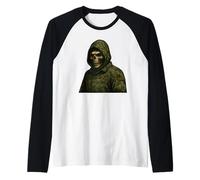 Cool Black Army Soldier in Gaming Mission Fighting Graphic Camiseta Manga Raglan