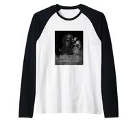 Cool Black Army Soldier in Gaming Mission Fighting Graphic Camiseta Manga Raglan