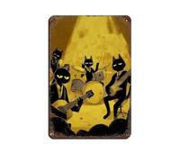 Cool Black Cats - Cartel de metal vintage con diseño de banda de música de Cazz, pub, club, cafetería, bar, decoración de pared para el hogar, póster retro de 20 x 30 cm