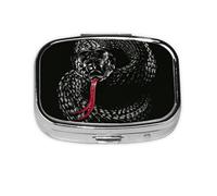 Cool Black Cobra Snake, pastillero con 2 compartimentos, organizador portátil