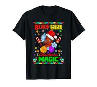 Cool Black Girl Christmas Magic Illustration Graphic Designs Camiseta