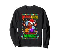 Cool Black Girl Christmas Magic Illustration Graphic Designs Sudadera