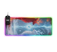 Cool Blue and Red Elk Wirel Charging - Alfombrilla de mouse grande para escritorio (89.9 x 39.9 cm)