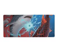 Cool Blue and Red Shark Animal and Keyboard pad para escritorios Big Large Animal Mat 80.0 x 39.9 cm