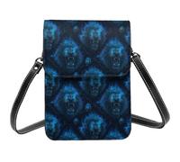 Cool Blue Fire Lion - Bolso cruzado pequeño para mujer, bolso cruzado de piel para teléfono celular