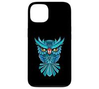 Cool Blue Halloween Night Owl Illustration Graphic Design Carcasa para iPhone 13