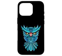 Cool Blue Halloween Night Owl Illustration Graphic Design Carcasa para iPhone 16 Pro