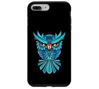 Cool Blue Halloween Night Owl Illustration Graphic Design Carcasa para iPhone 7 Plus/8 Plus