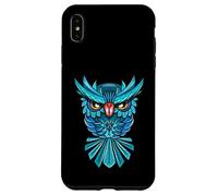 Cool Blue Halloween Night Owl Illustration Graphic Design Carcasa para iPhone XS MAX