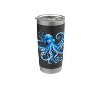 Cool Blue Octopus Sea Ocean Lover,Tentacles Octopus Lover Vaso térmico de acero inoxidable de doble pared