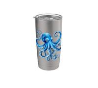 Cool Blue Octopus Sea Ocean Lover,Tentacles Octopus Lover Vaso térmico de acero inoxidable de doble pared