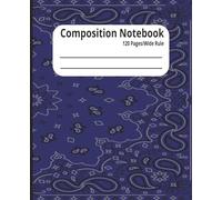 Cool Blue Paisley Style Composition NoteBook: Classic Bandana Style Notebook for School, Journaling & Everyday Writing